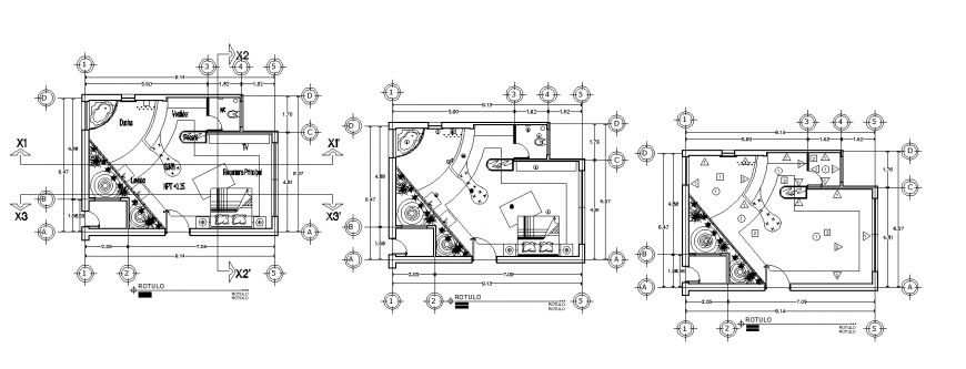 Hotel bedroom interior layout drawing in dwg AutoCAD file.