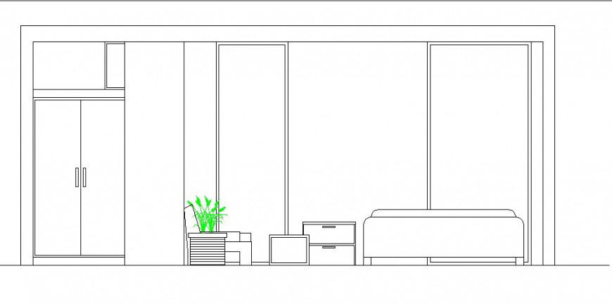 Hotel bedroom suit model auto-cad drawing details dwg file