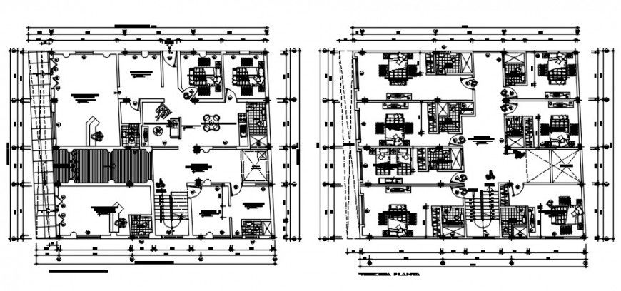 Hotel building 2d view CAD layout plan autocad software file