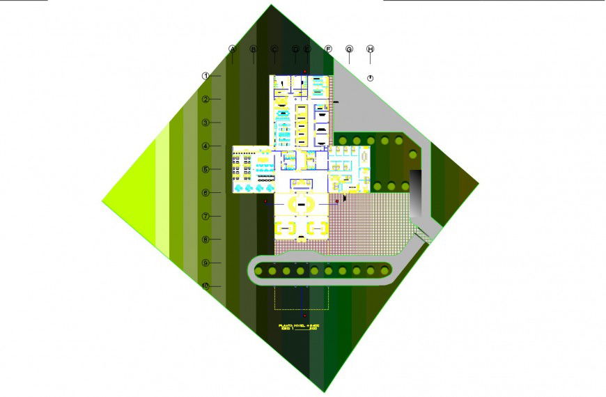 Hotel building architecture layout plan cad drawing details dwg file