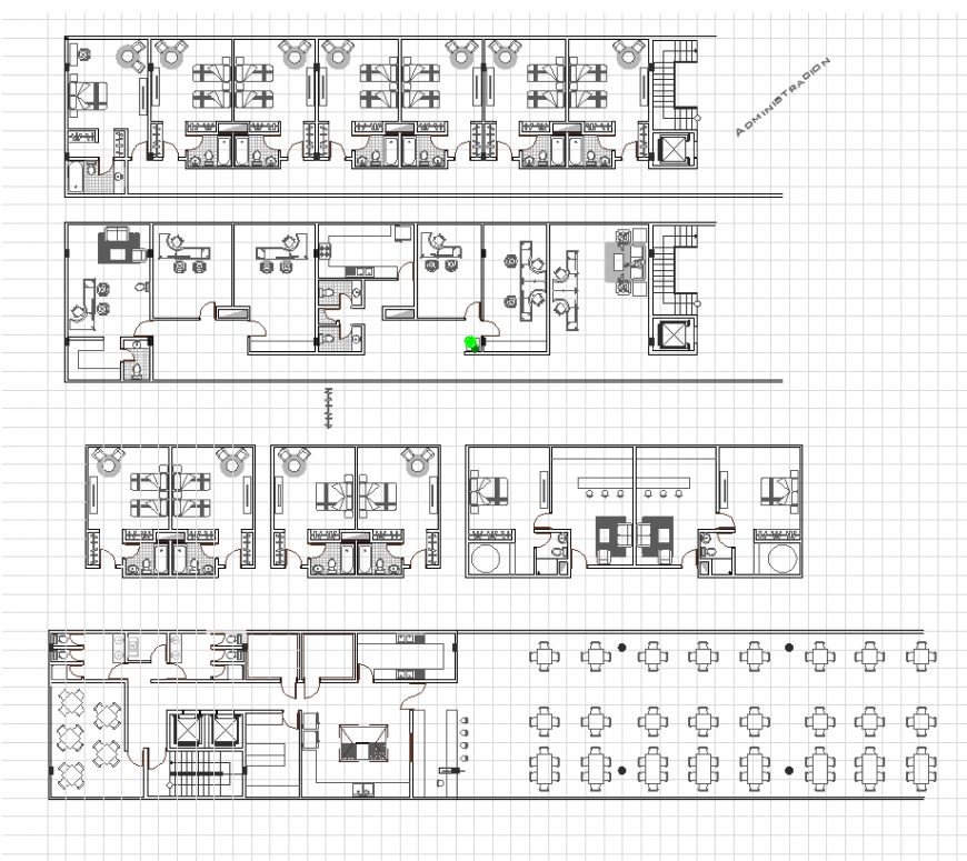 Hotel building construction plan layout 2d view dwg file