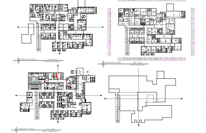 Hotel building detail plan 2d view CAD structural block autocad file