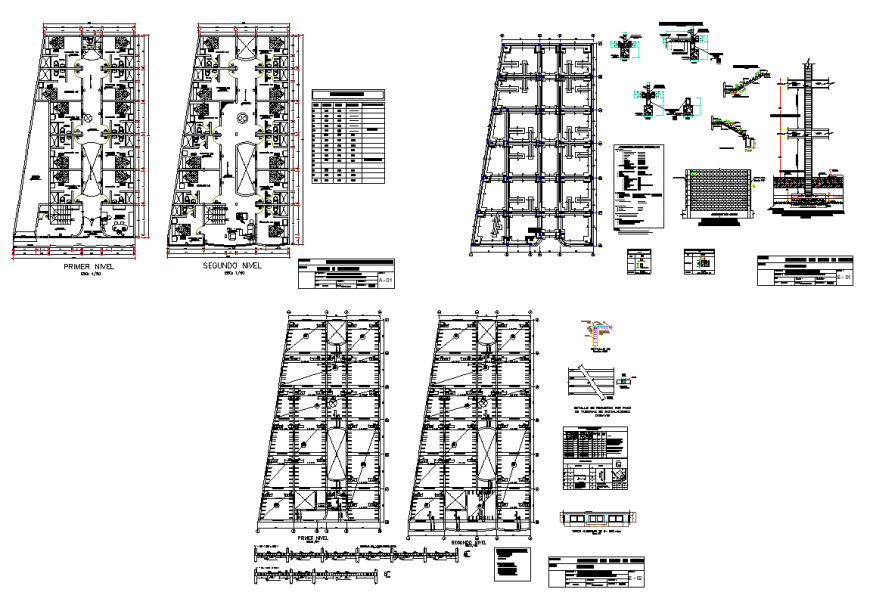Hotel building detail plan layout 2d view autocad file
