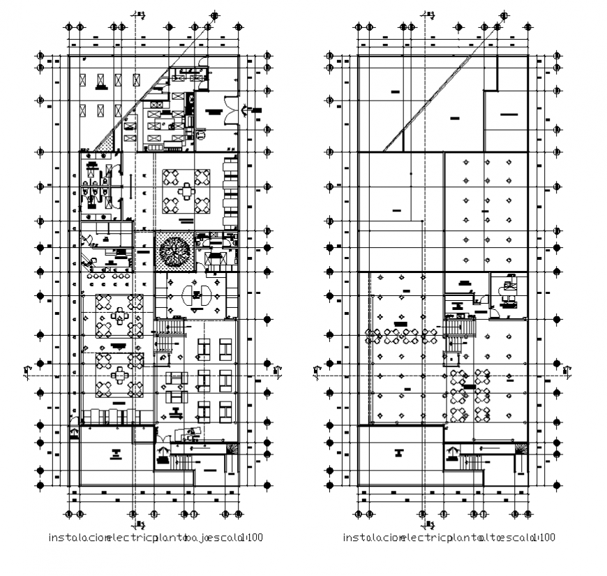 Hotel building Master plan  electrical installation  detail layout autocad file