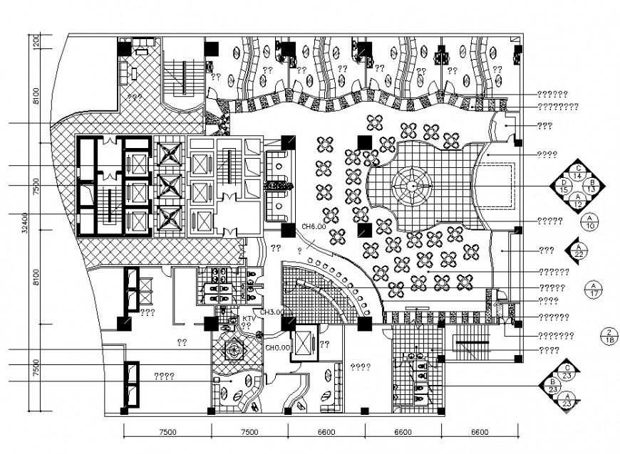 Hotel building Structural detail of CAD block layout file in autocad format