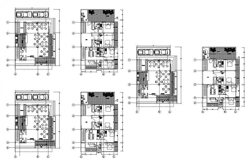 Hotel building structure 2d view CAD structural block layout file in autocad format