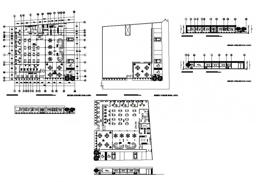Hotel building structure detail 2d view CAD block autocad file