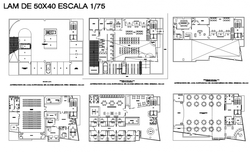 Hotel building structure detail 2d view layout plan