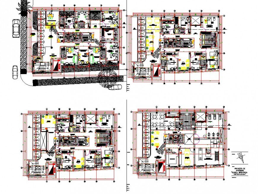 Hotel building structure interior detail 2d view CAD block layout autocad file