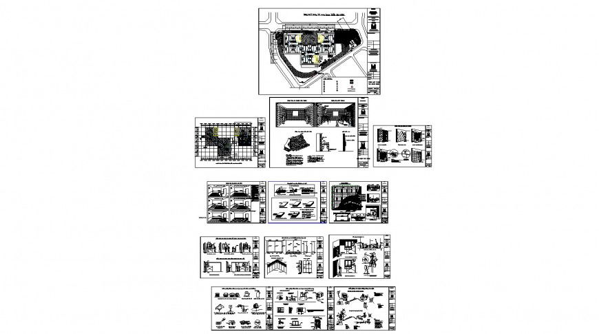 Hotel building working condition detailed architecture auto-cad project dwg file