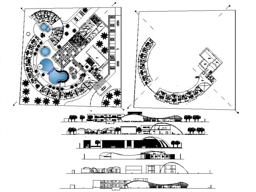 hotel crabs beach drawing cad file