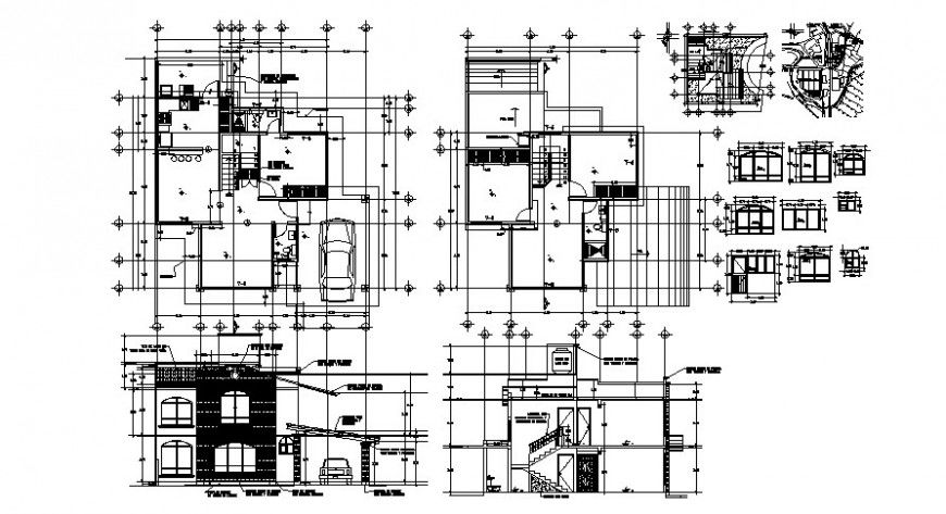Hotel floor plan and elevation with detail in AutoCAD file