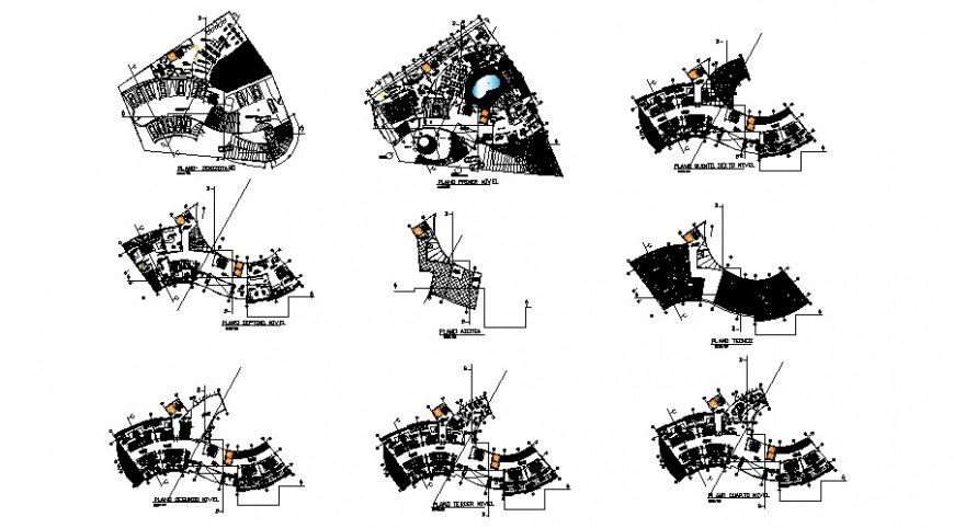 Hotel floor plan in auto cad file