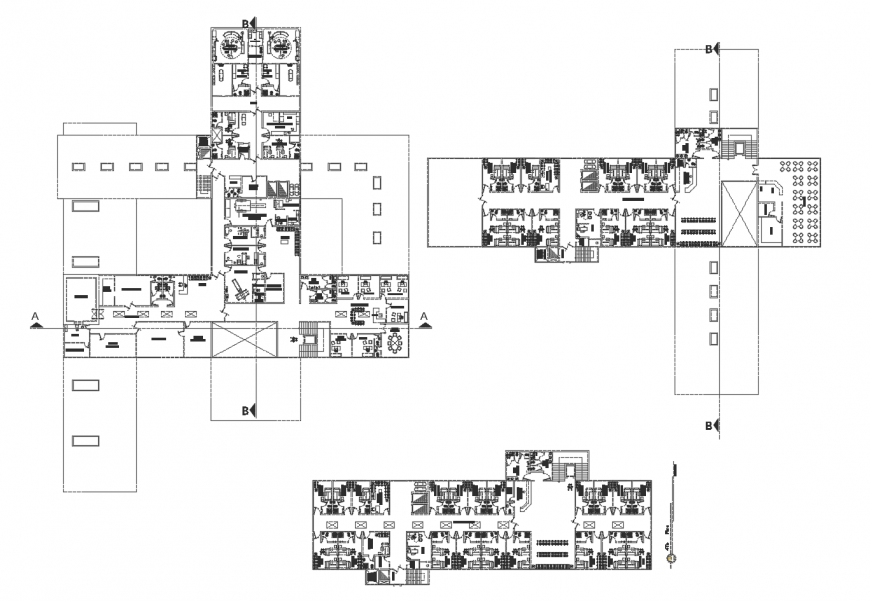 Hotel floor plan in auto cad software