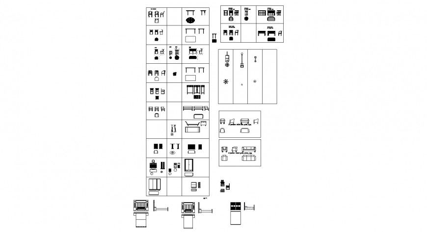 Hotel furniture blocks detail drawing in dwg AutoCAD file.