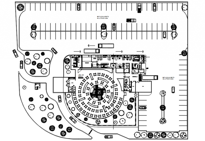 Hotel general architecture plan of hotel in AutoCAD file
