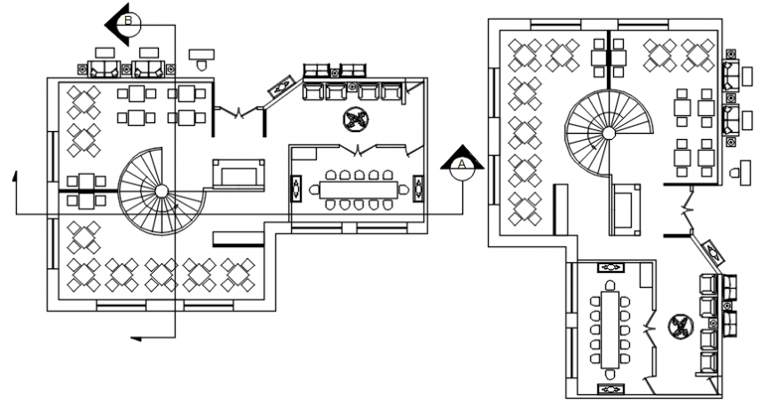 Hotel general architecture plan in AutoCAD file