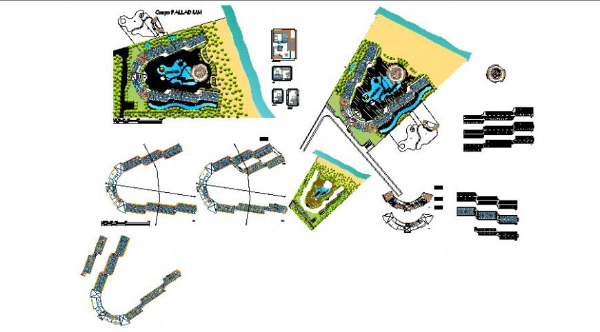 Hotel general plan with detail in auto cad