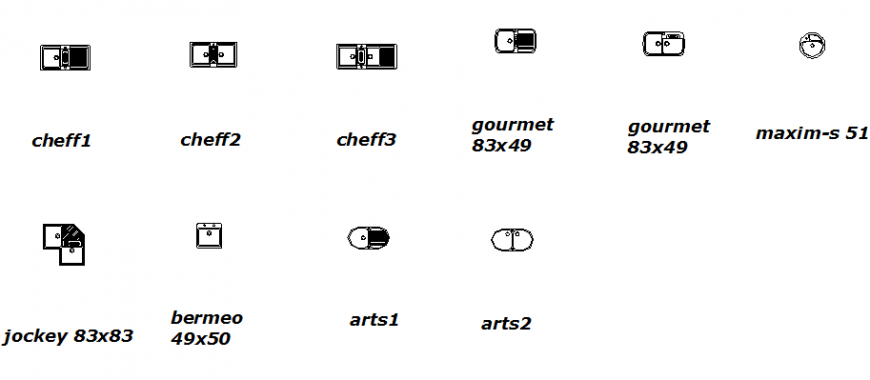 Hotel kitchen sink detail drawing in dwg file.