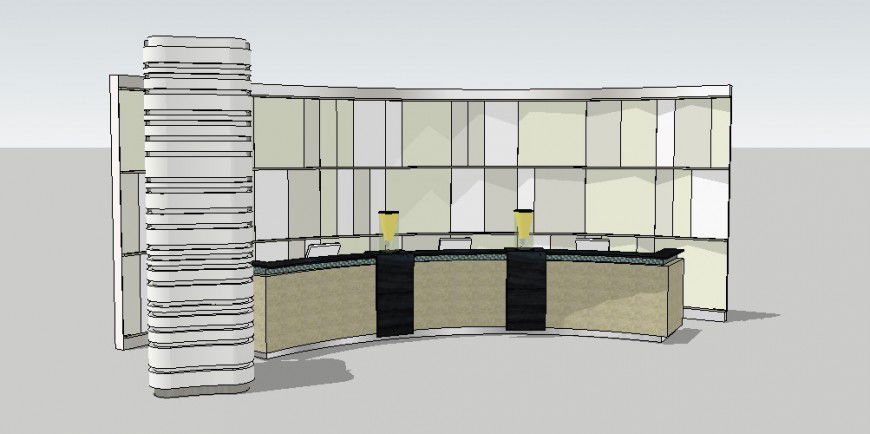 Hotel lobby 3d furniture detailing file