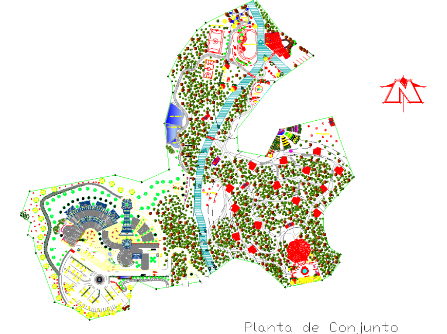 Hotel mountain tourism plan autocad file
