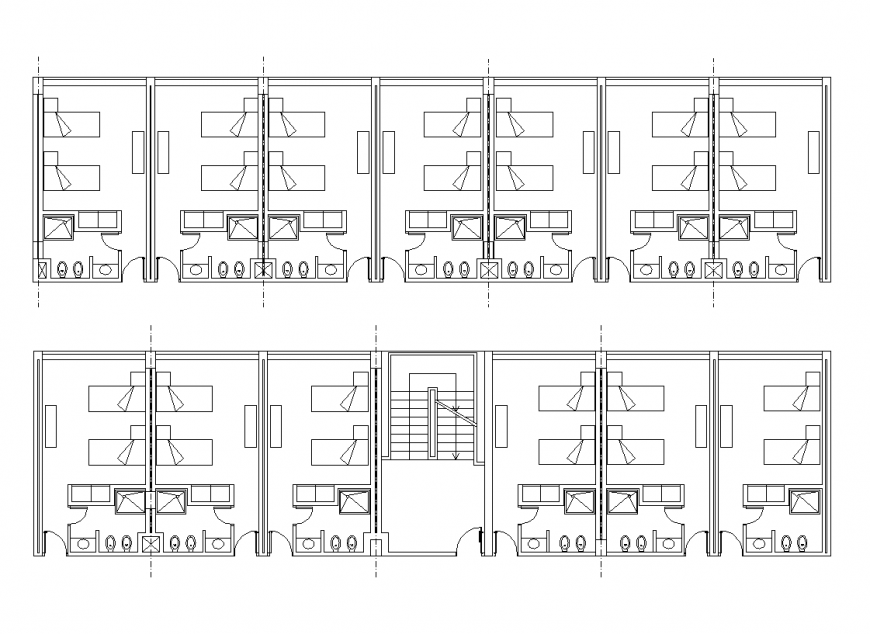Hotel plan with architecture design dwg file