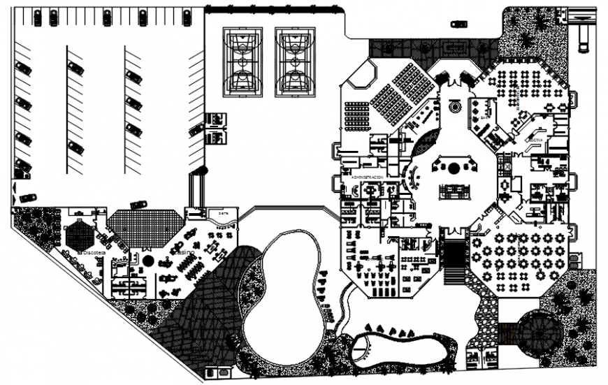 Hotel project drawings detail 2d view CAD plan in autocad file