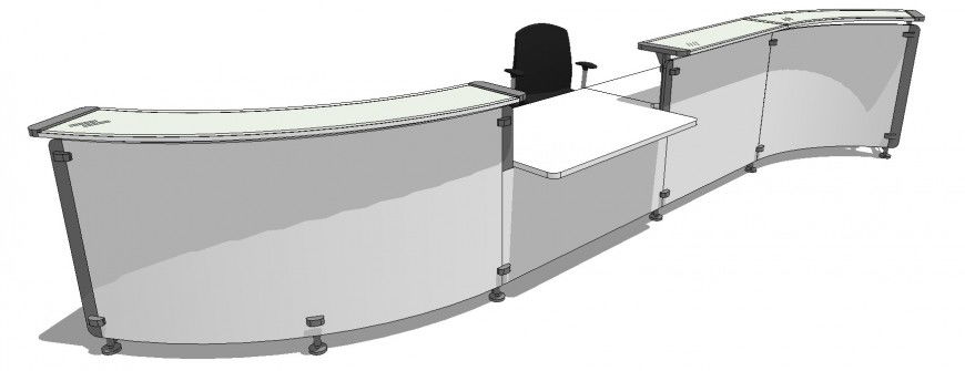 Hotel reception table 3d drawing in skp file.