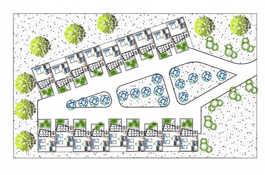 Hotel residential guest rooms distribution plan cad drawing details dwg file