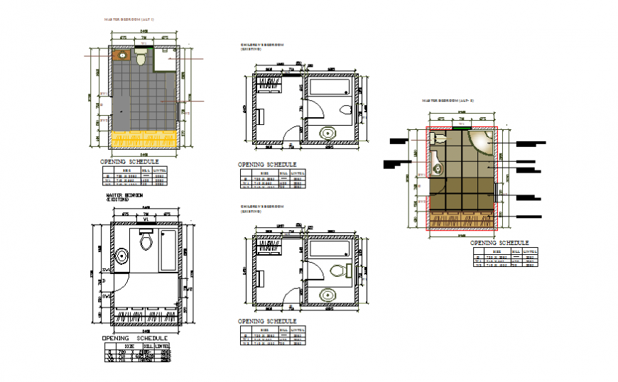 Hotel room toilet plan and section detail layout file