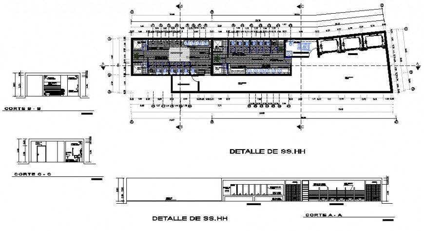 Hotel sanitary facility section and installation details dwg file