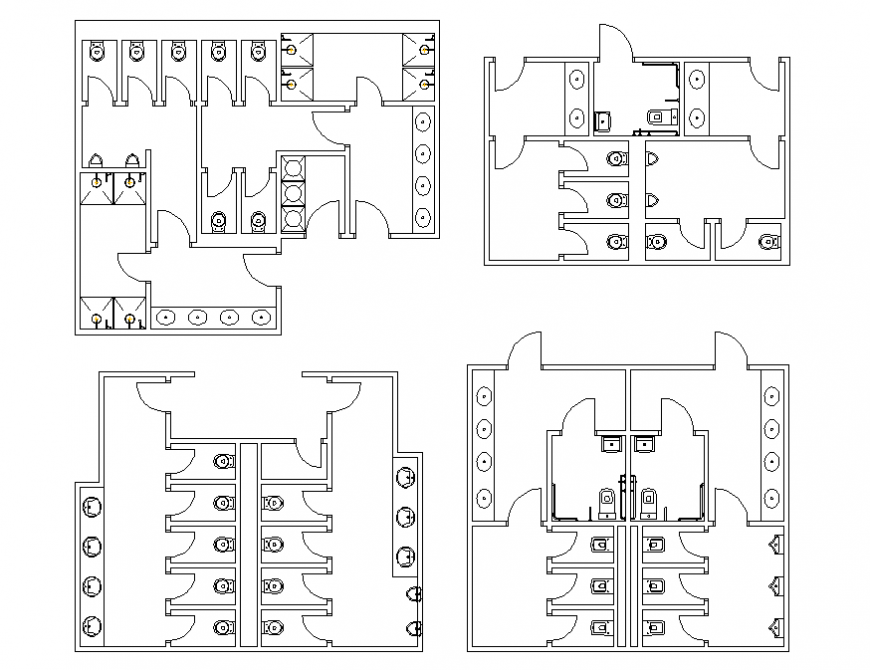 Hotel sanitary sections cad drawing details dwg file