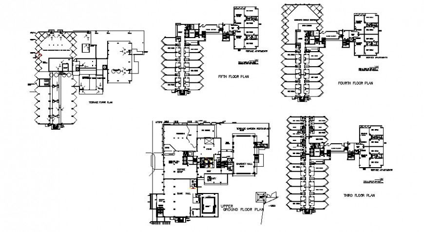 Hotel site layout plan and structure cad drawing details dwg file