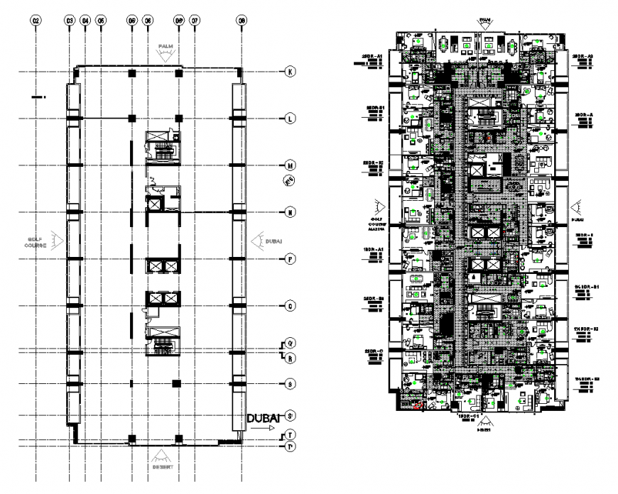 Hotel structure building CAD construction detail 2d view layout plan in dwg format