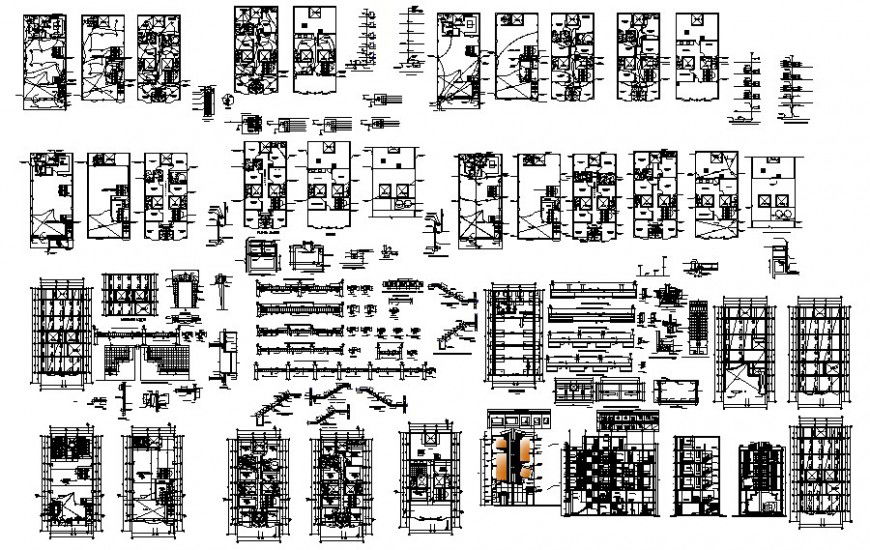Hotel trade details of building 2d drawing autocad file