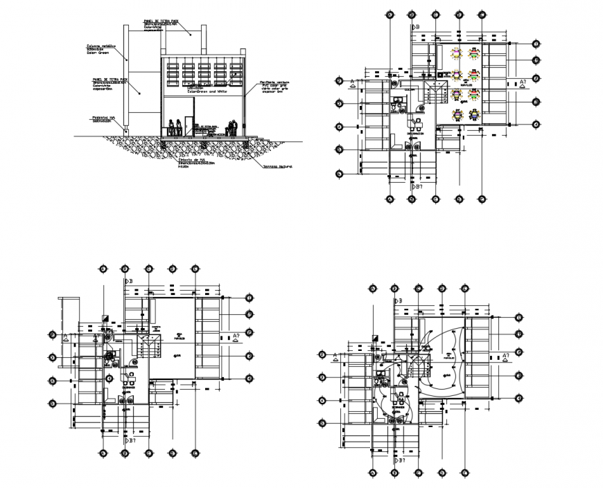 Hotel with park area floor plan in auto cad