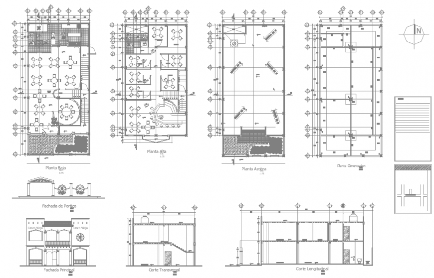 Hotel working drawing plans in dwg file.