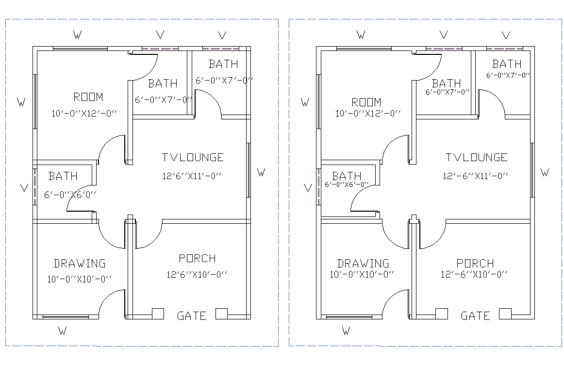 house Layout plan autocad file