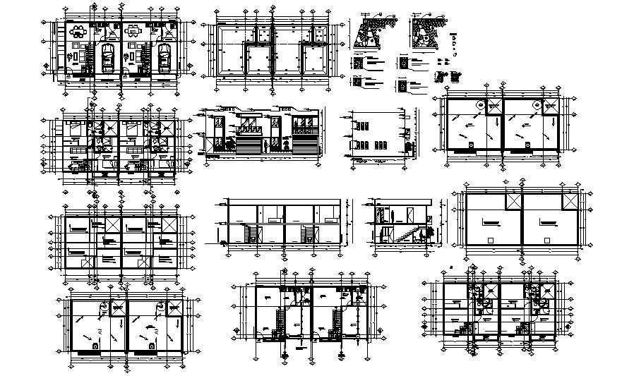 house plan with 16.00mtr x 7.00mtr with detail dimension in dwg file