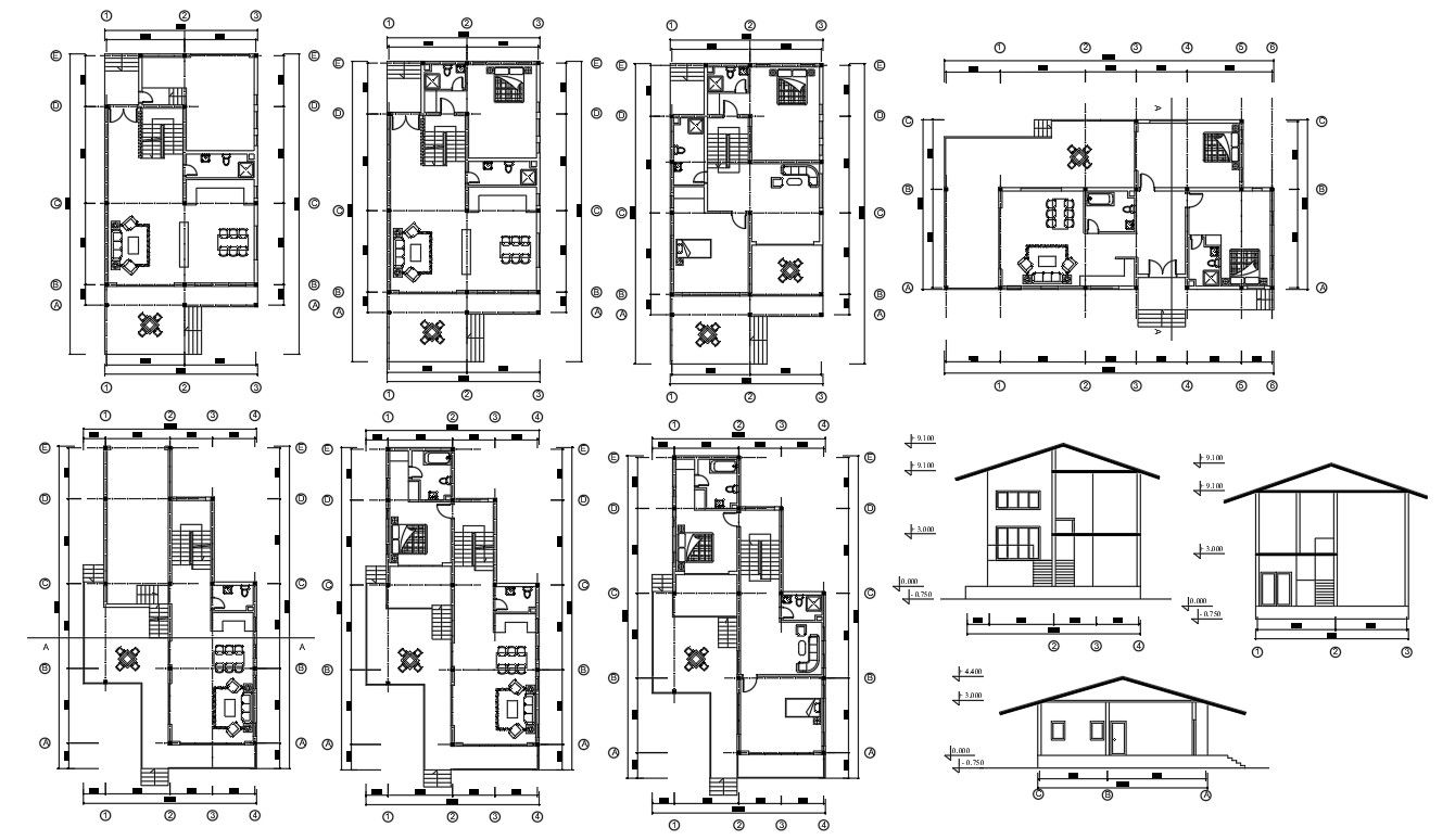 house project layout plan of DWG file