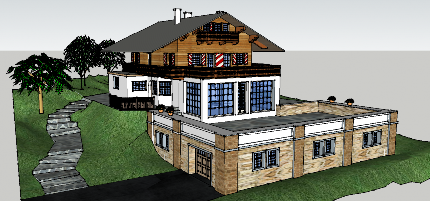 House 3d detail drawing in dwg file.