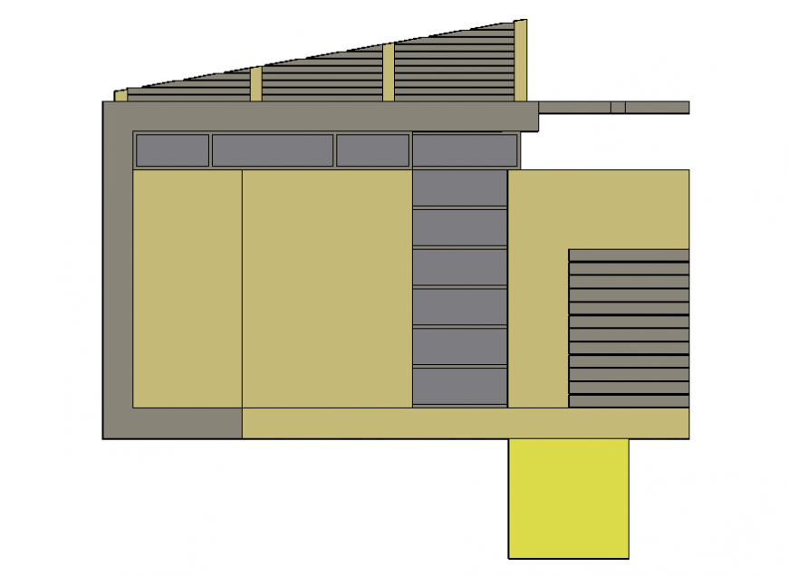 House 3d facade cut elevation design cad drawing details dwg file