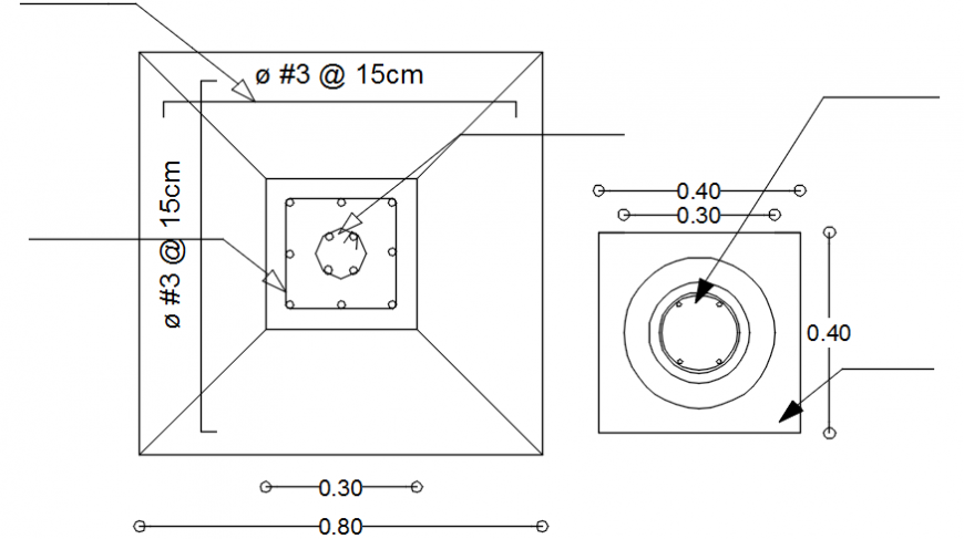 House and foundation of manposteria foundation detail dwg file