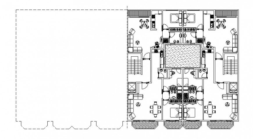 House apartment floor plan detail 2d drawing in autocad