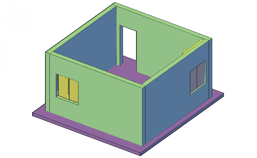 House bedroom 3d design cad drawing details dwg file