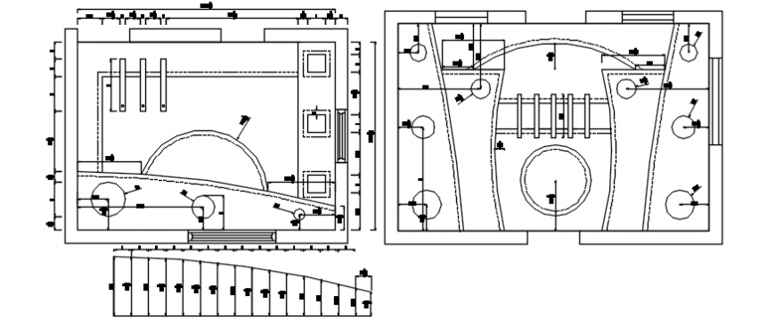 House bedrooms ceiling plan and design structure details dwg file