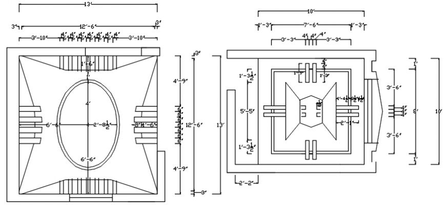 House bedrooms ceiling plan and structure details dwg file