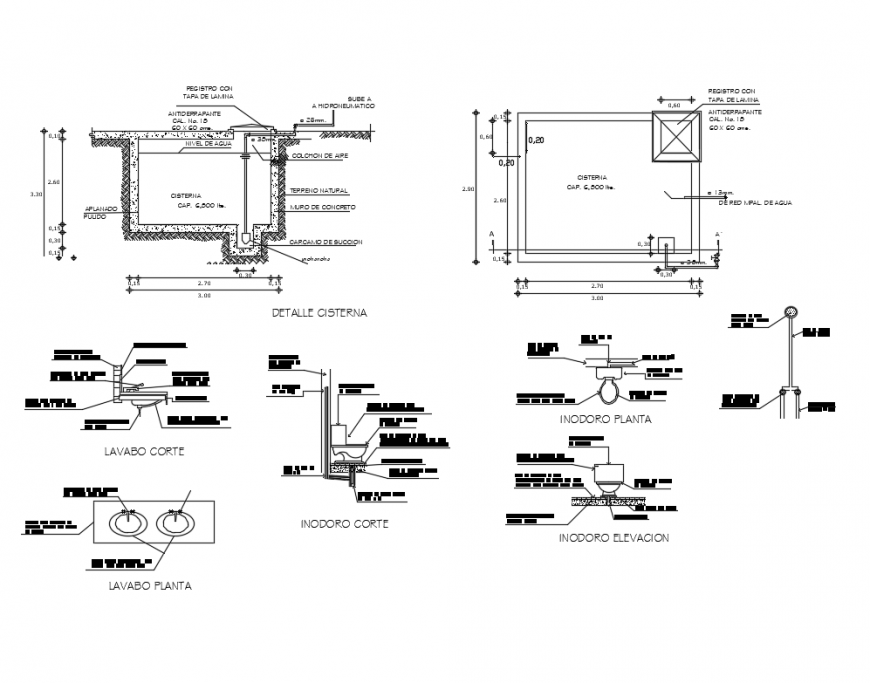 House building constructive plumbing details dwg file