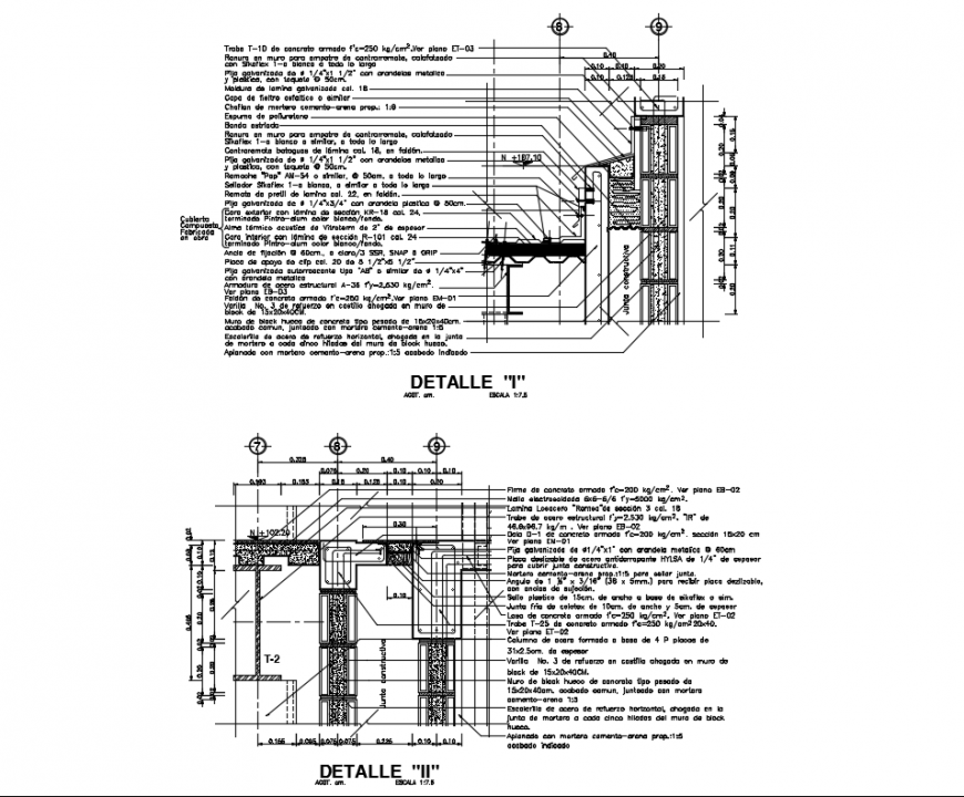 House building sectional facade details dwg file