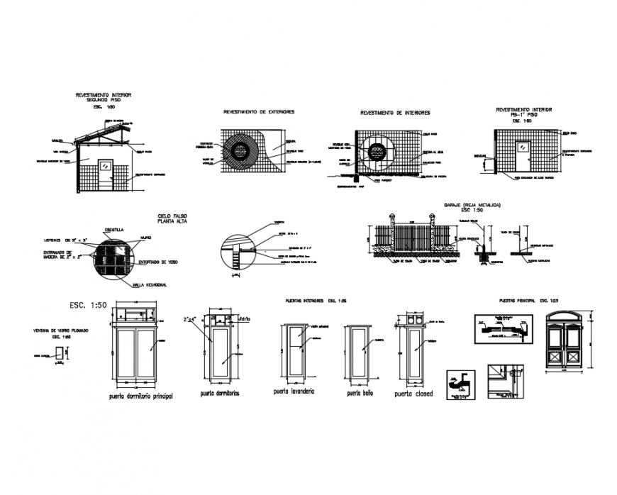 House Building Details with Doors and Windows DWG File